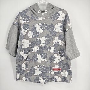 Stella McCartney Adidas Sport Gray Floral Back Zip Hoodie no strings Size L